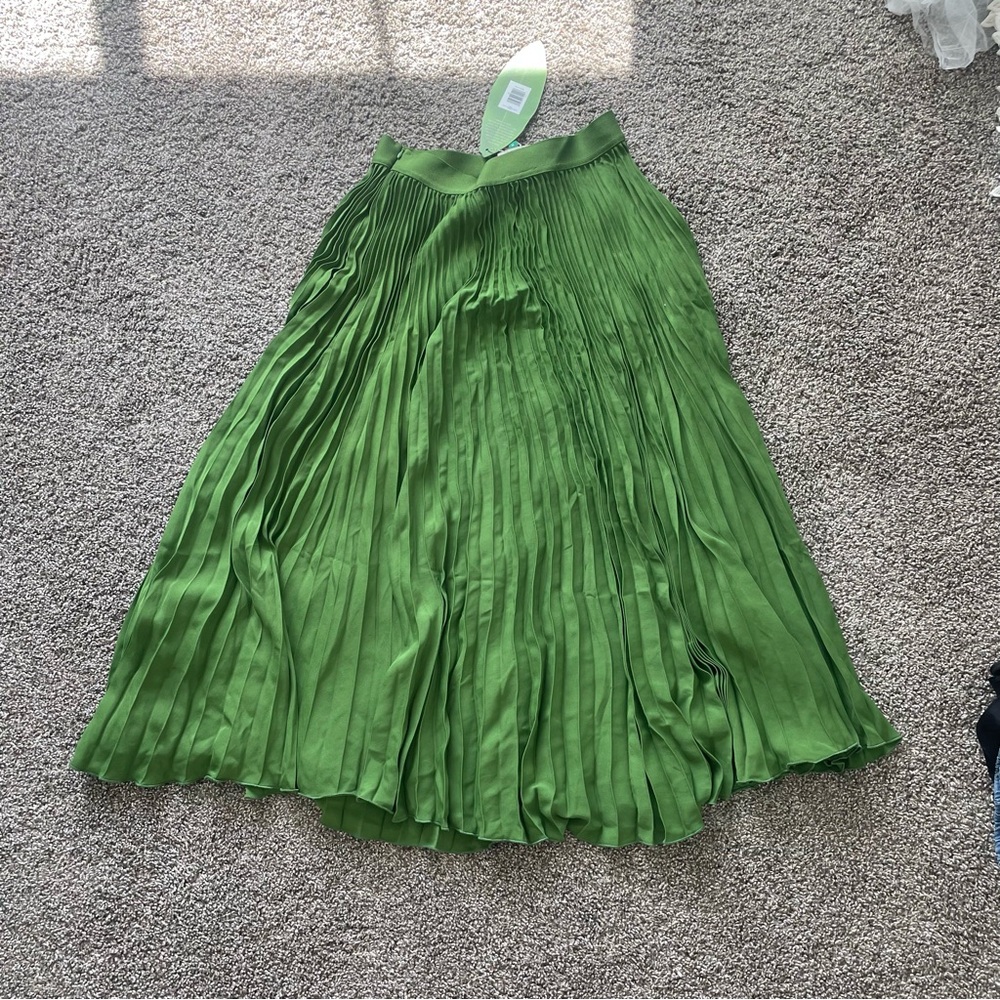 FARM RIO Elegant Green Pleated Skirt - Picture 4 of 5